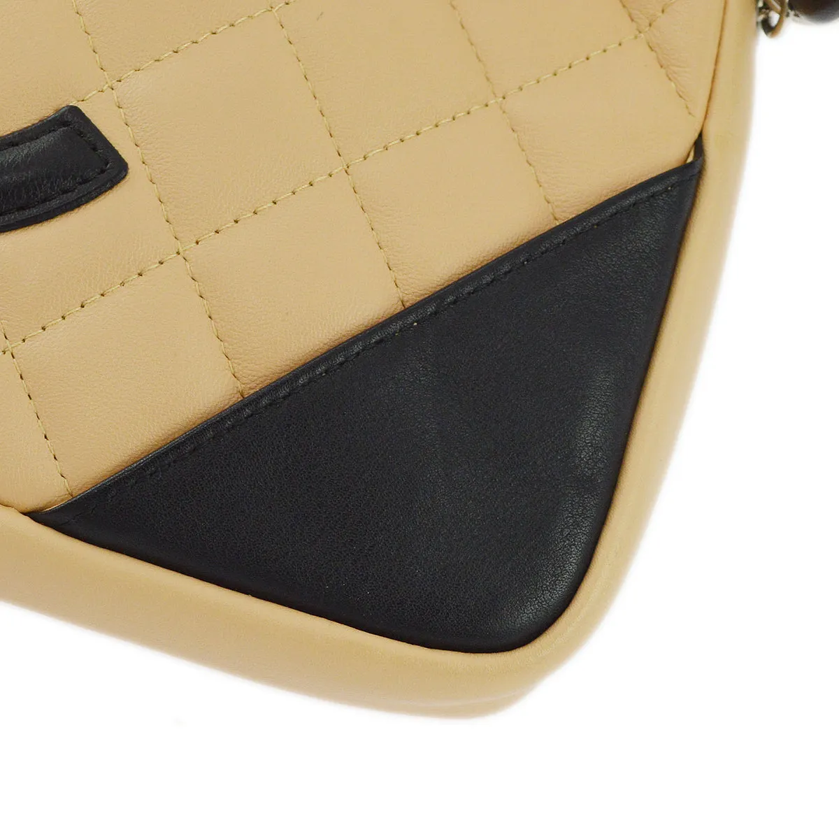 Chanel 2003-2004 Beige Calfskin Cambon Ligne Shoulder Bag