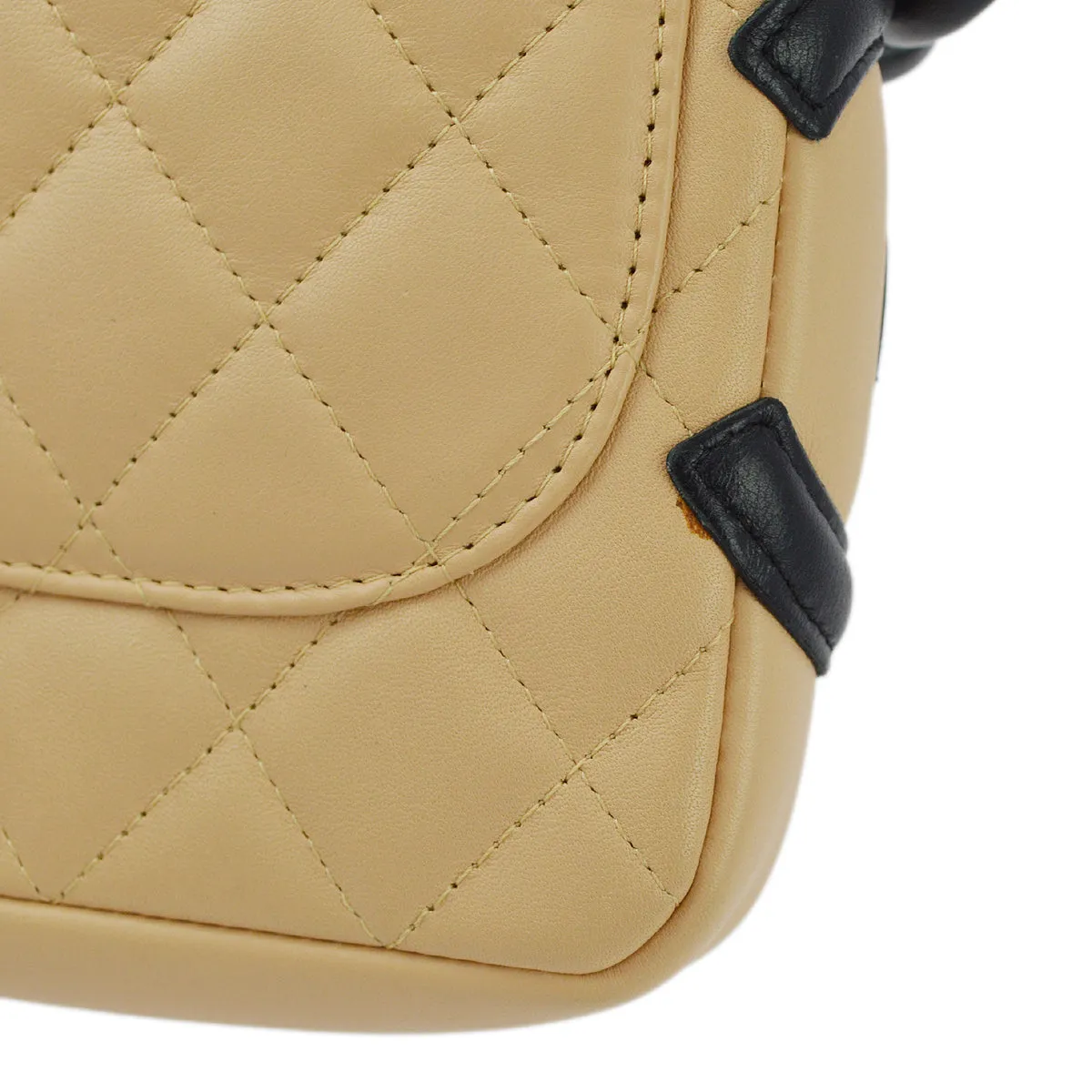 Chanel 2003-2004 Beige Calfskin Cambon Ligne Shoulder Bag