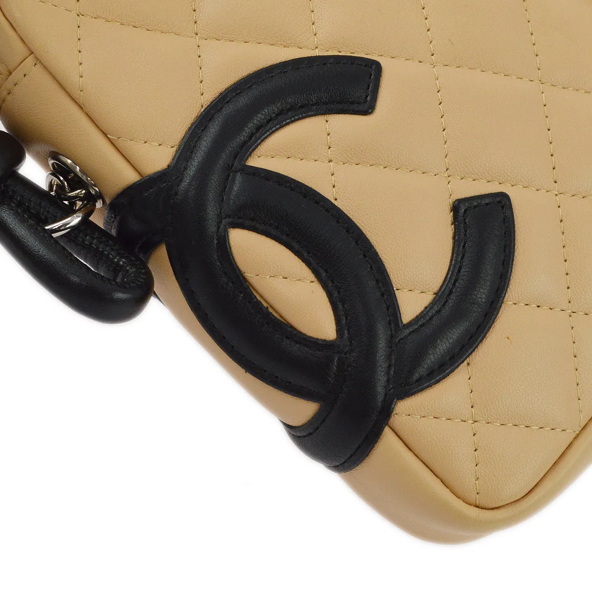 Chanel 2003-2004 Beige Calfskin Cambon Ligne Shoulder Bag