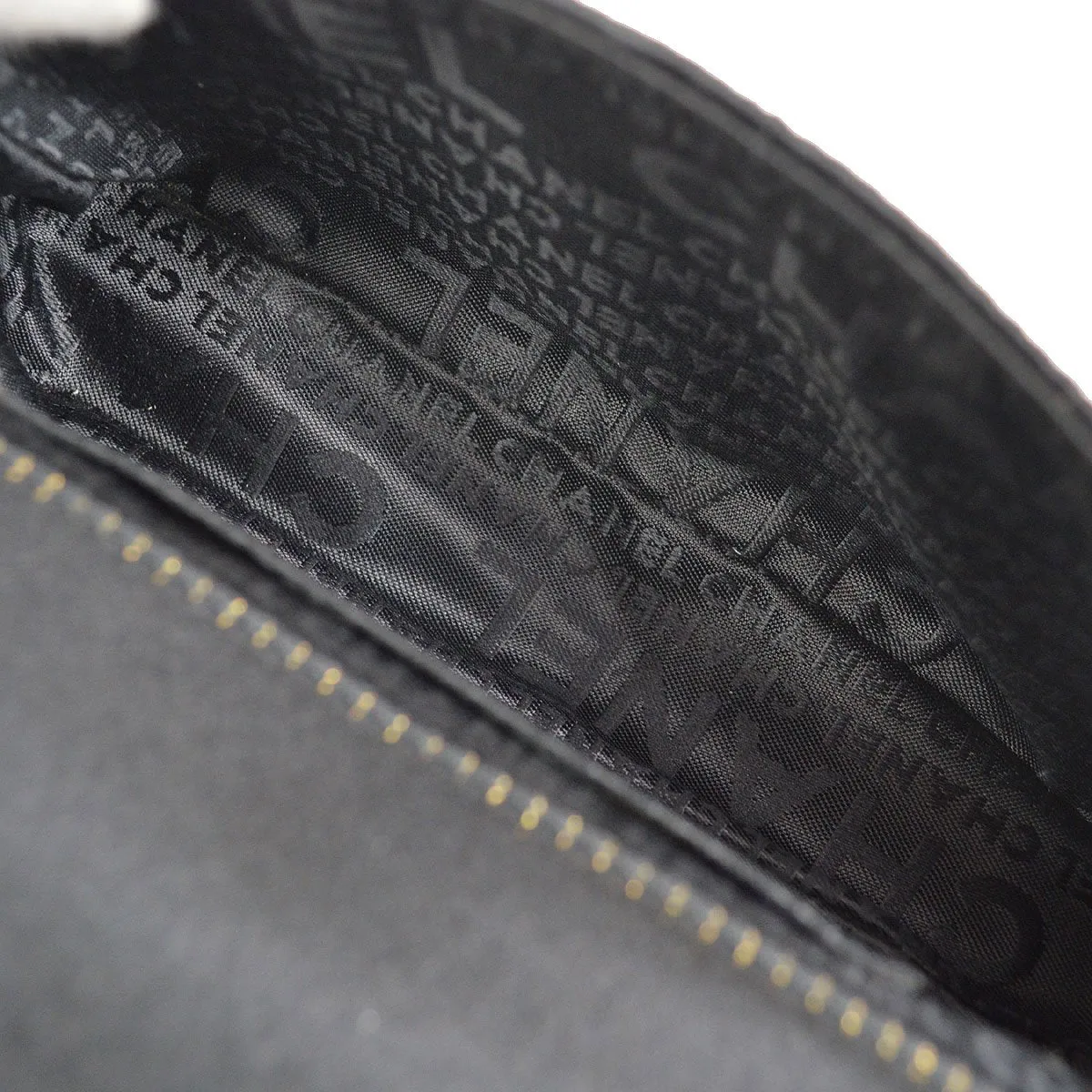 CHANEL 2003-2004 Camellia Choco Bar Chain Shoulder Bag Black Satin 00704