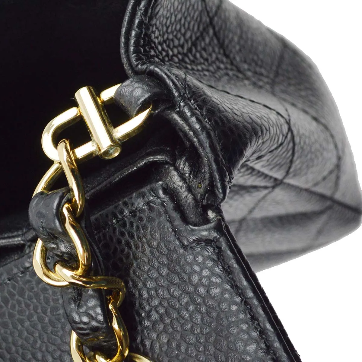 Chanel * 2005-2006 Black Caviar East West Shoulder Bag
