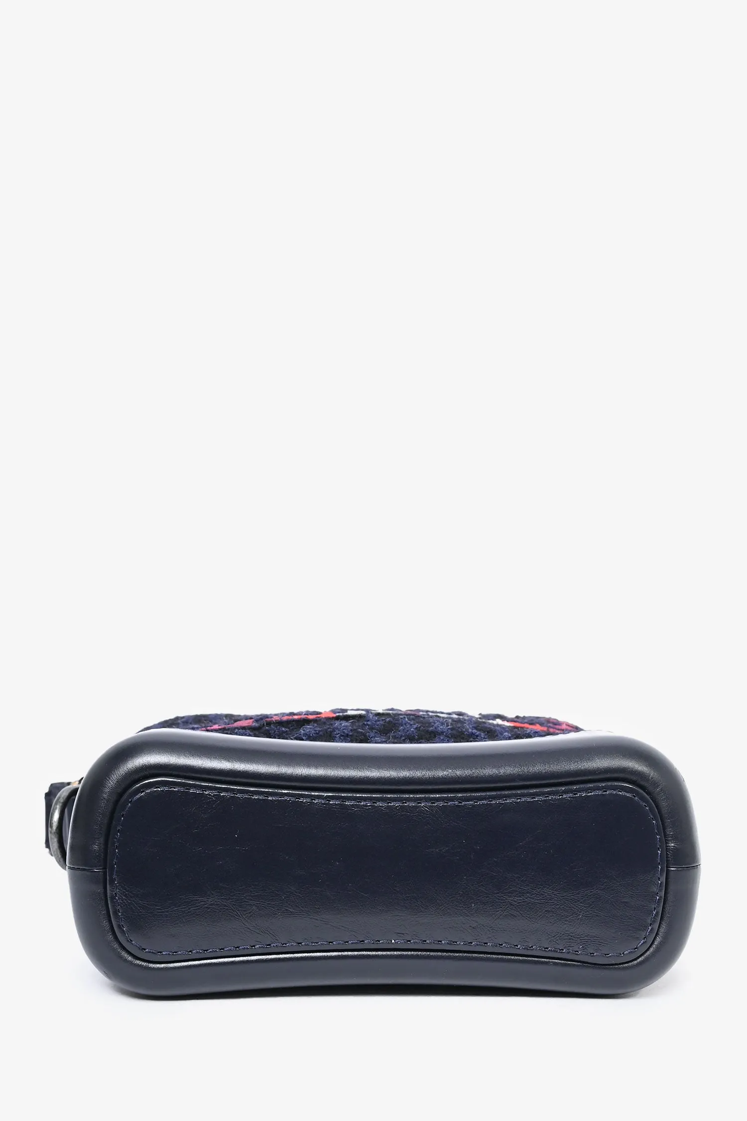 Chanel? 2017 Black Leather/Navy Tweed Small Gabrielle Shoulder Bag (As Is)