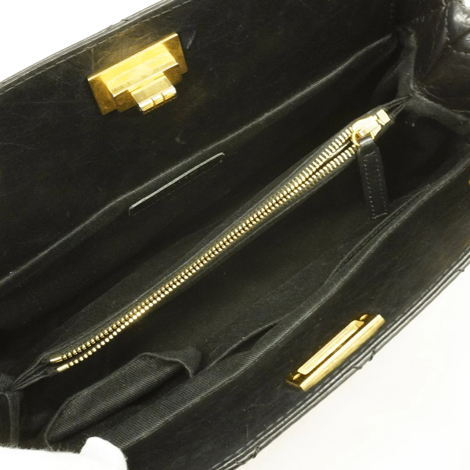 Chanel 2.55 Chain Shoulder Women's Leather Shoulder Bag Black