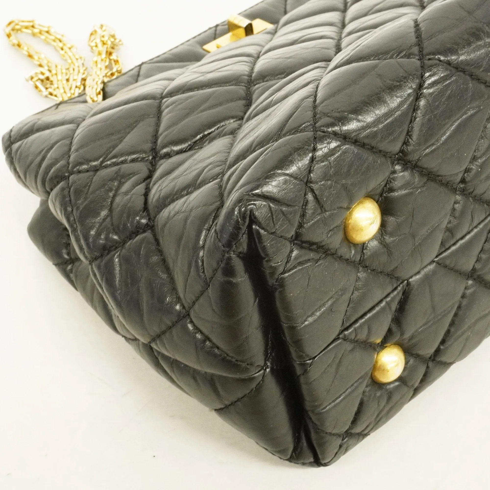 Chanel 2.55 Chain Shoulder Women's Leather Shoulder Bag Black