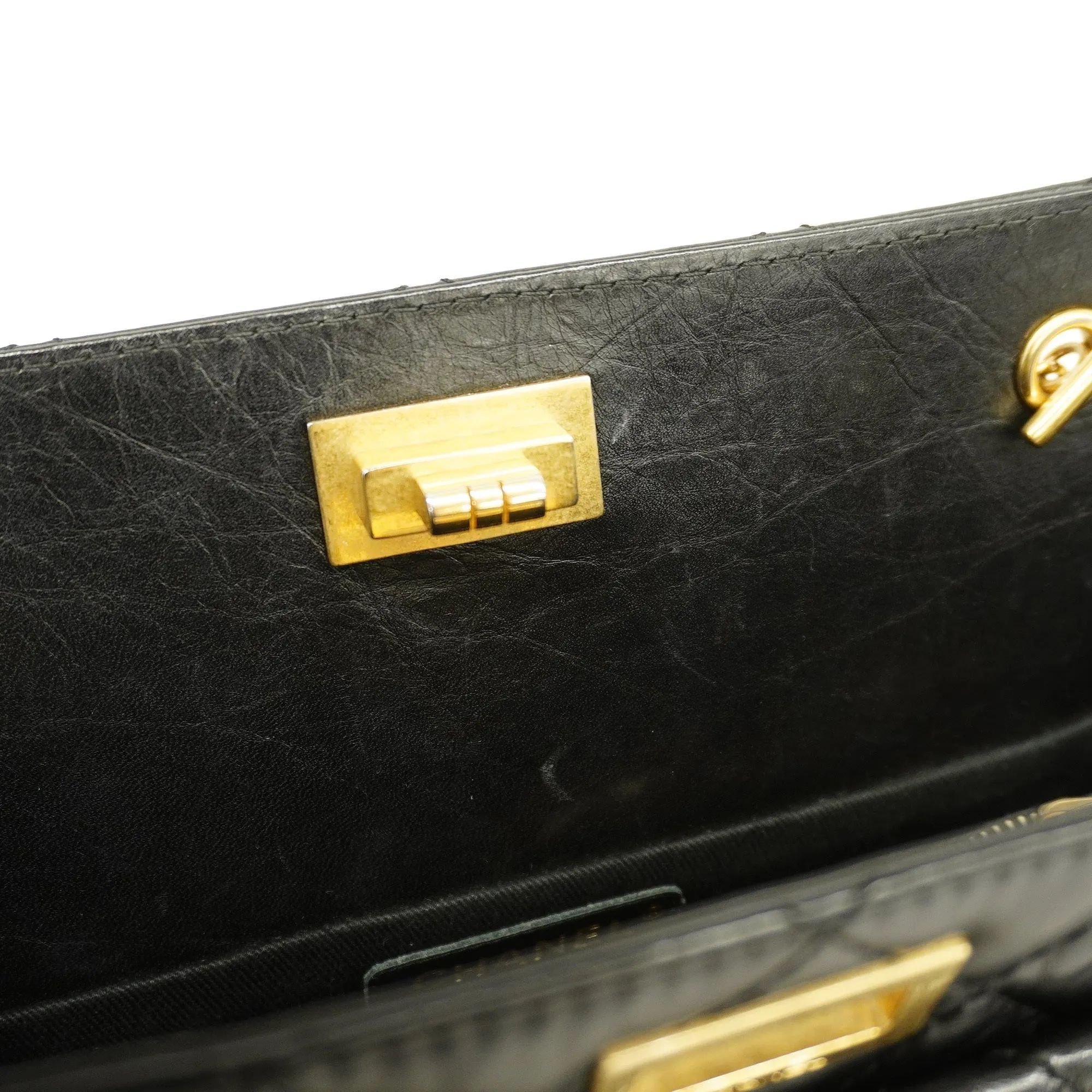 Chanel 2.55 Chain Shoulder Women's Leather Shoulder Bag Black