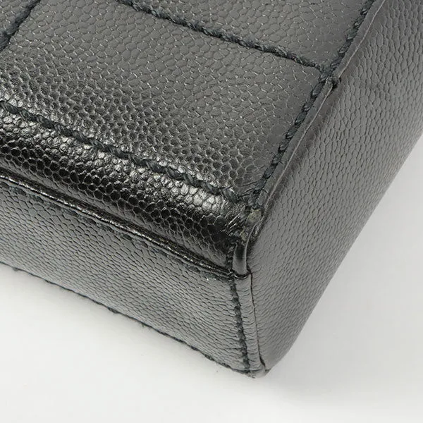 Chanel Around 2002 Made Turn-Lock Choco Bar Shoulder Bag Black