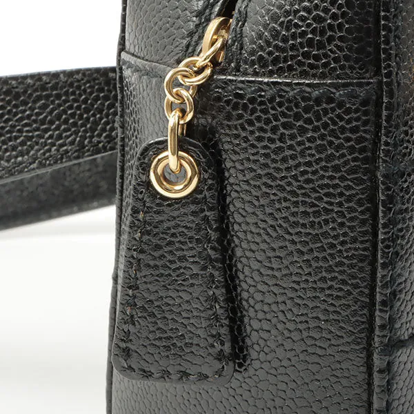 Chanel Around 2002 Made Turn-Lock Choco Bar Shoulder Bag Black