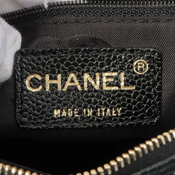 Chanel Around 2002 Made Turn-Lock Choco Bar Shoulder Bag Black