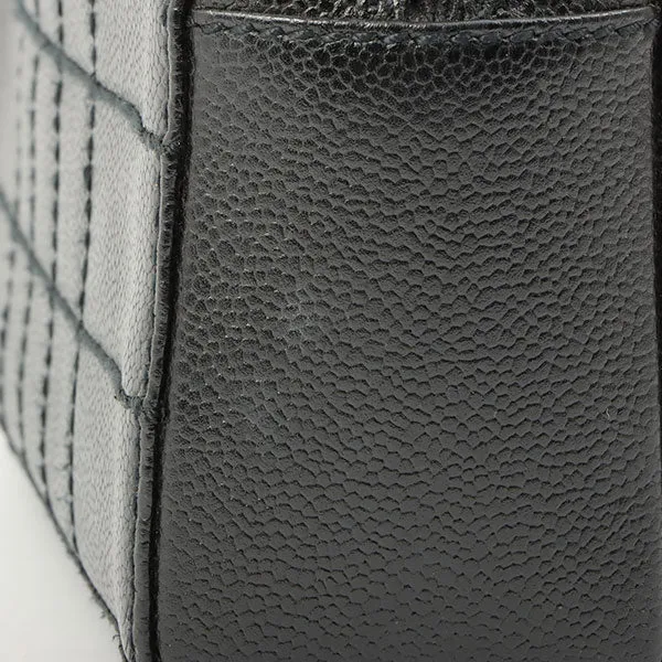 Chanel Around 2002 Made Turn-Lock Choco Bar Shoulder Bag Black