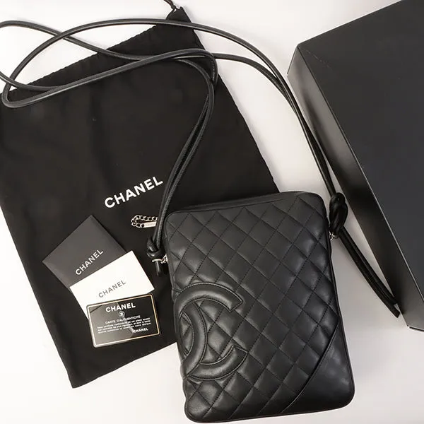 Chanel Around 2005 Made Cambon Shoulder Bag Black