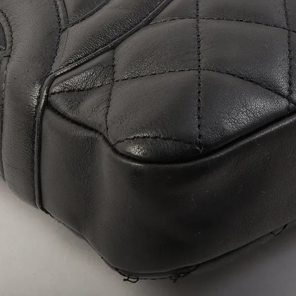 Chanel Around 2005 Made Cambon Shoulder Bag Black