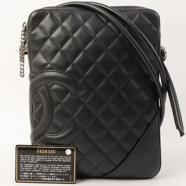 Chanel Around 2005 Made Cambon Shoulder Bag Black