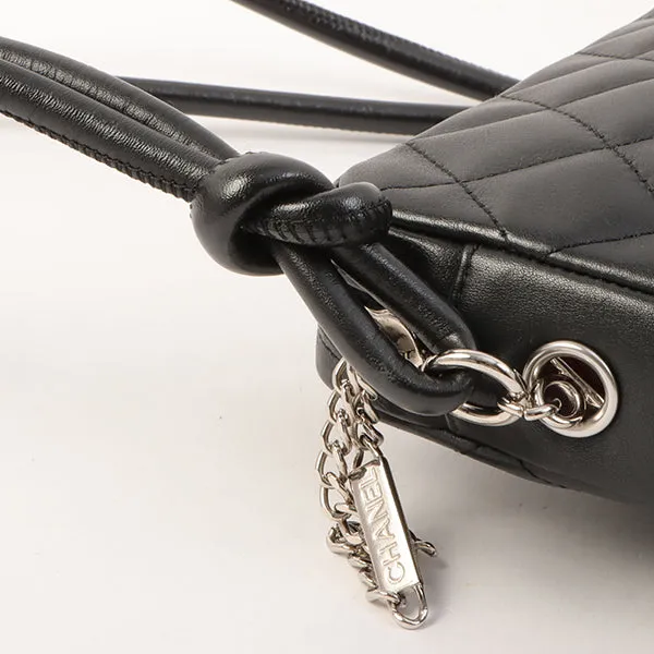 Chanel Around 2005 Made Cambon Shoulder Bag Black