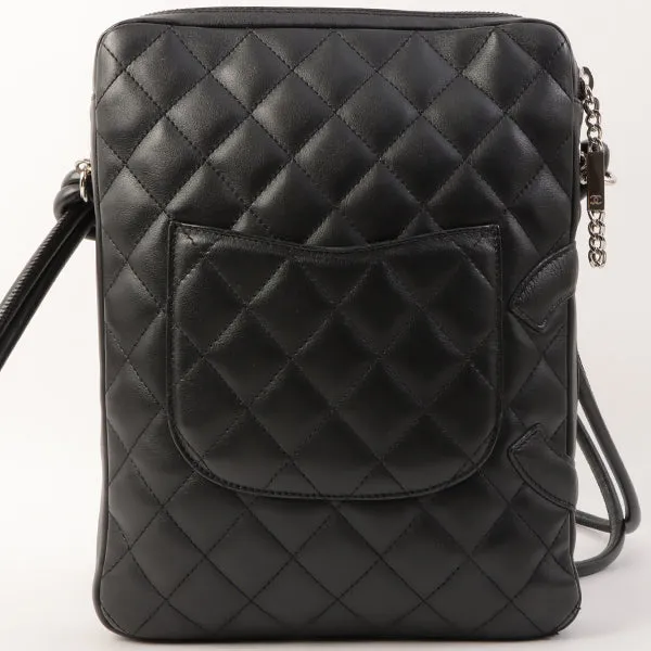 Chanel Around 2005 Made Cambon Shoulder Bag Black
