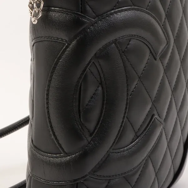 Chanel Around 2005 Made Cambon Shoulder Bag Black