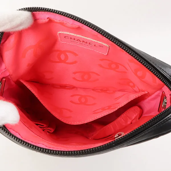 Chanel Around 2005 Made Cambon Shoulder Bag Black