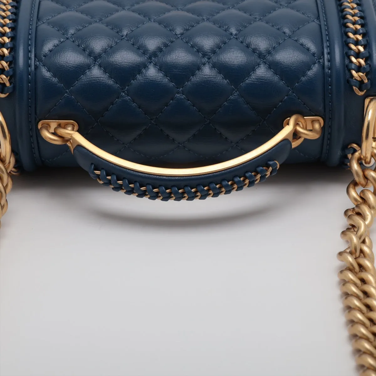 Chanel Boy Chanel 20 Small Chain Leather Shoulder Bag Blue G  A67085
