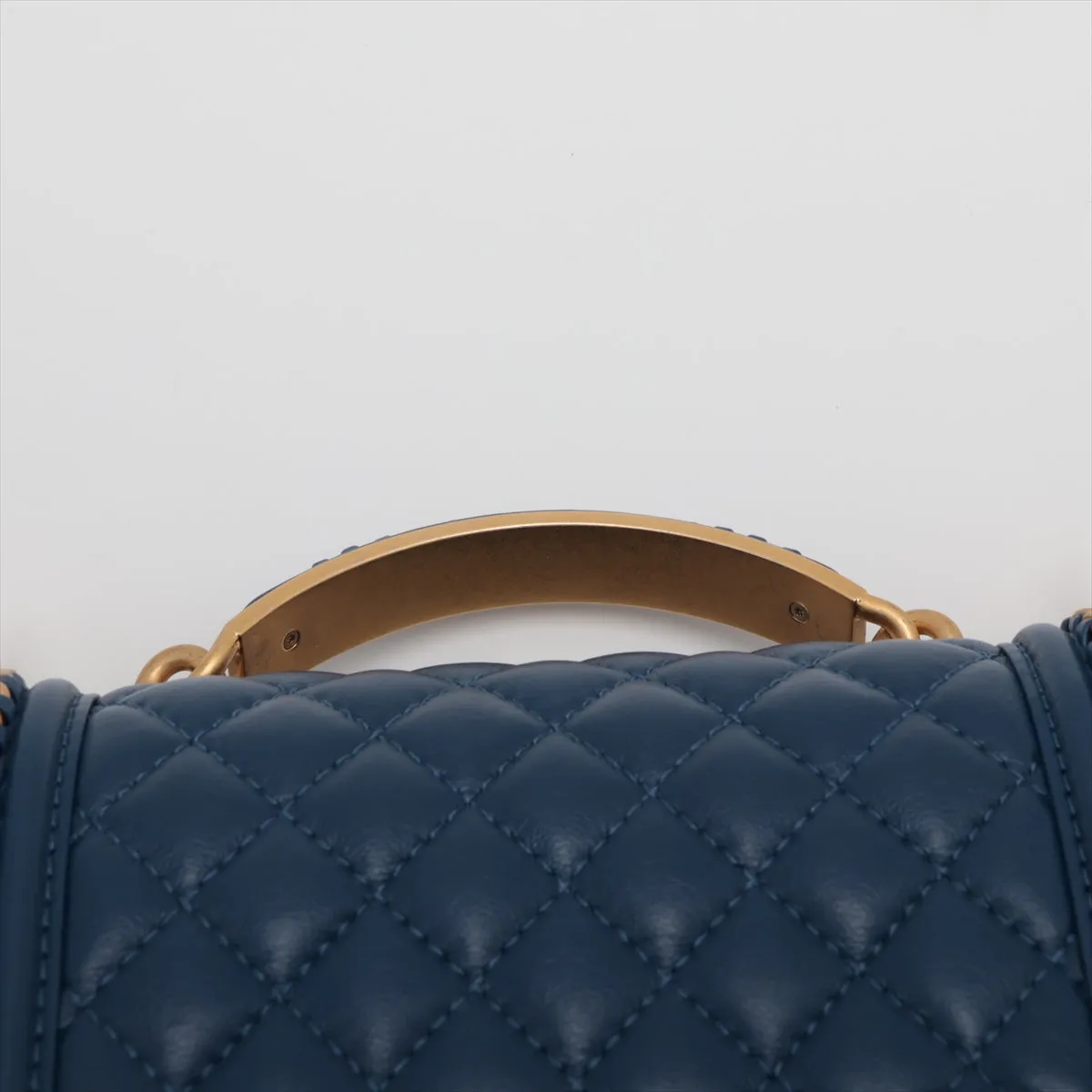 Chanel Boy Chanel 20 Small Chain Leather Shoulder Bag Blue G  A67085