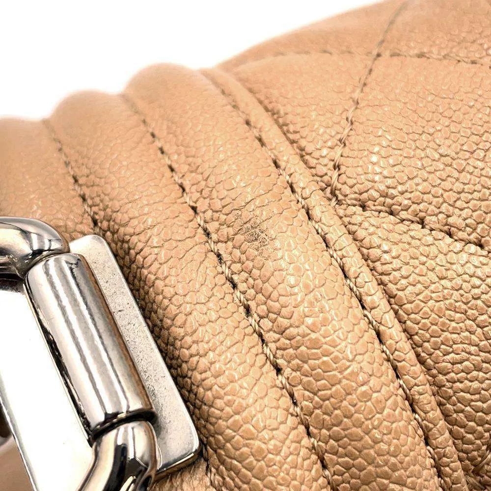 CHANEL Boy Chanel ChainShoulder Bag Beige A67086 Caviar Leather Size 25