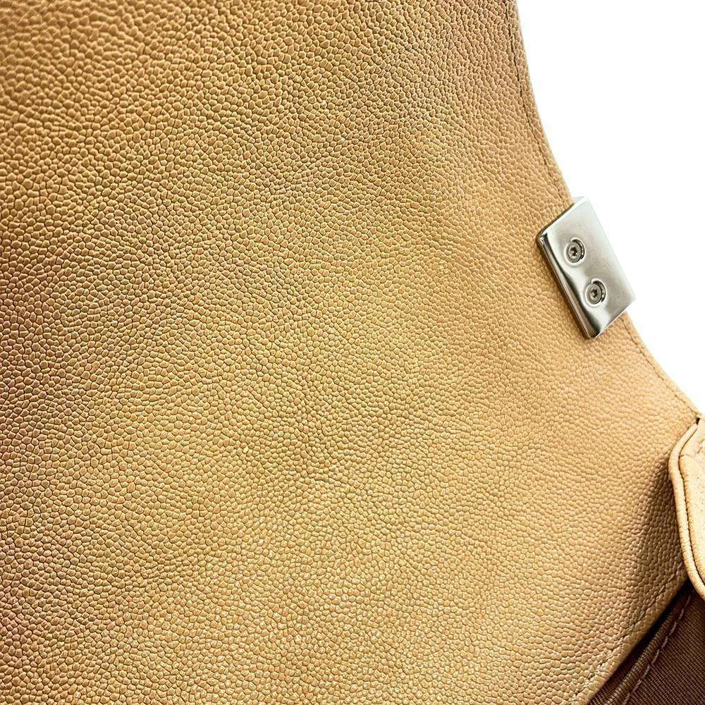 CHANEL Boy Chanel ChainShoulder Bag Beige A67086 Caviar Leather Size 25