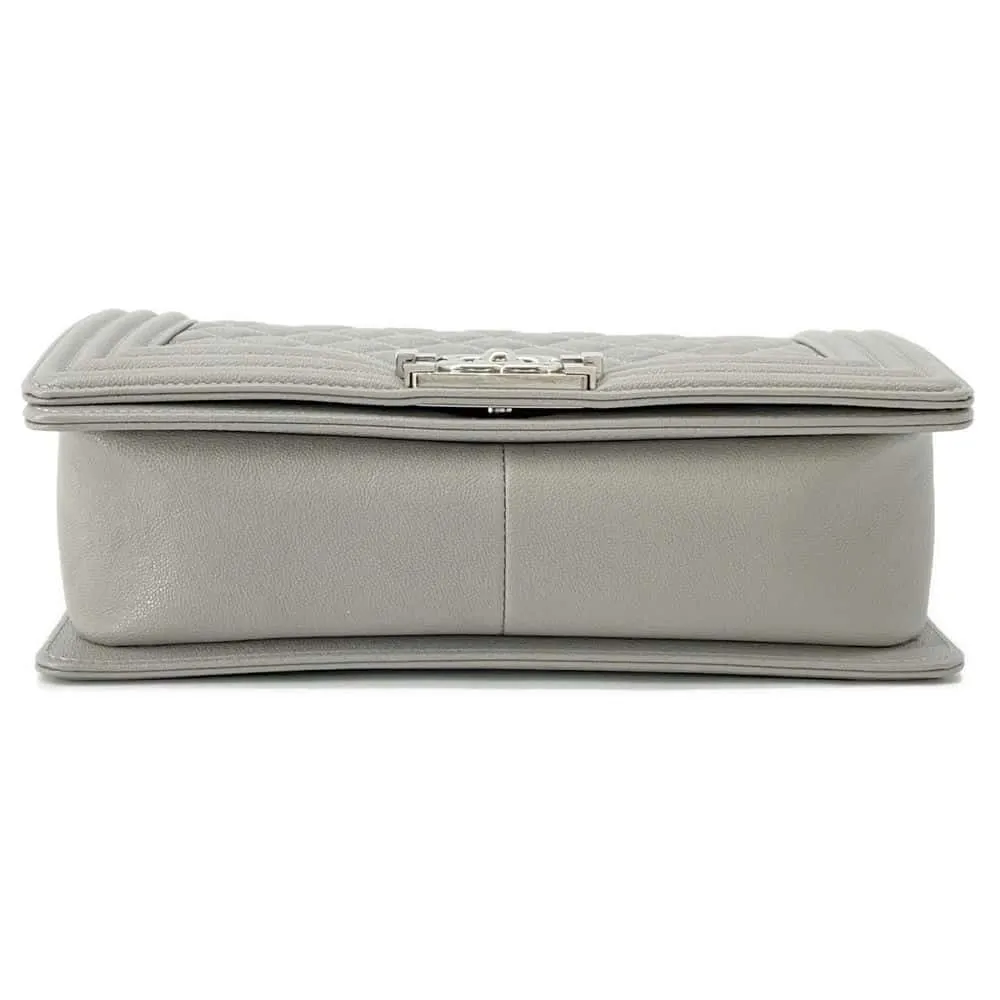 CHANEL Boy Chanel ChainShoulder Gray A67086 Caviar Leather Size 25