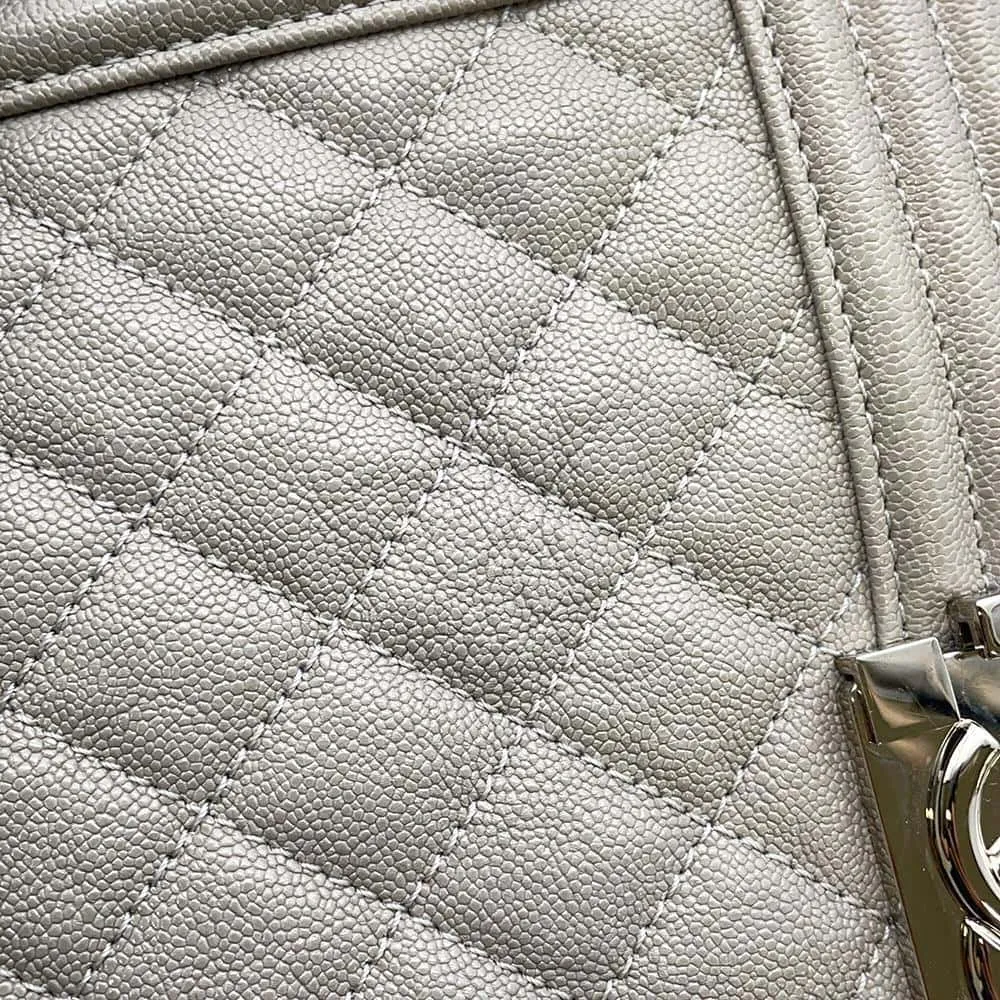 CHANEL Boy Chanel ChainShoulder Gray A67086 Caviar Leather Size 25