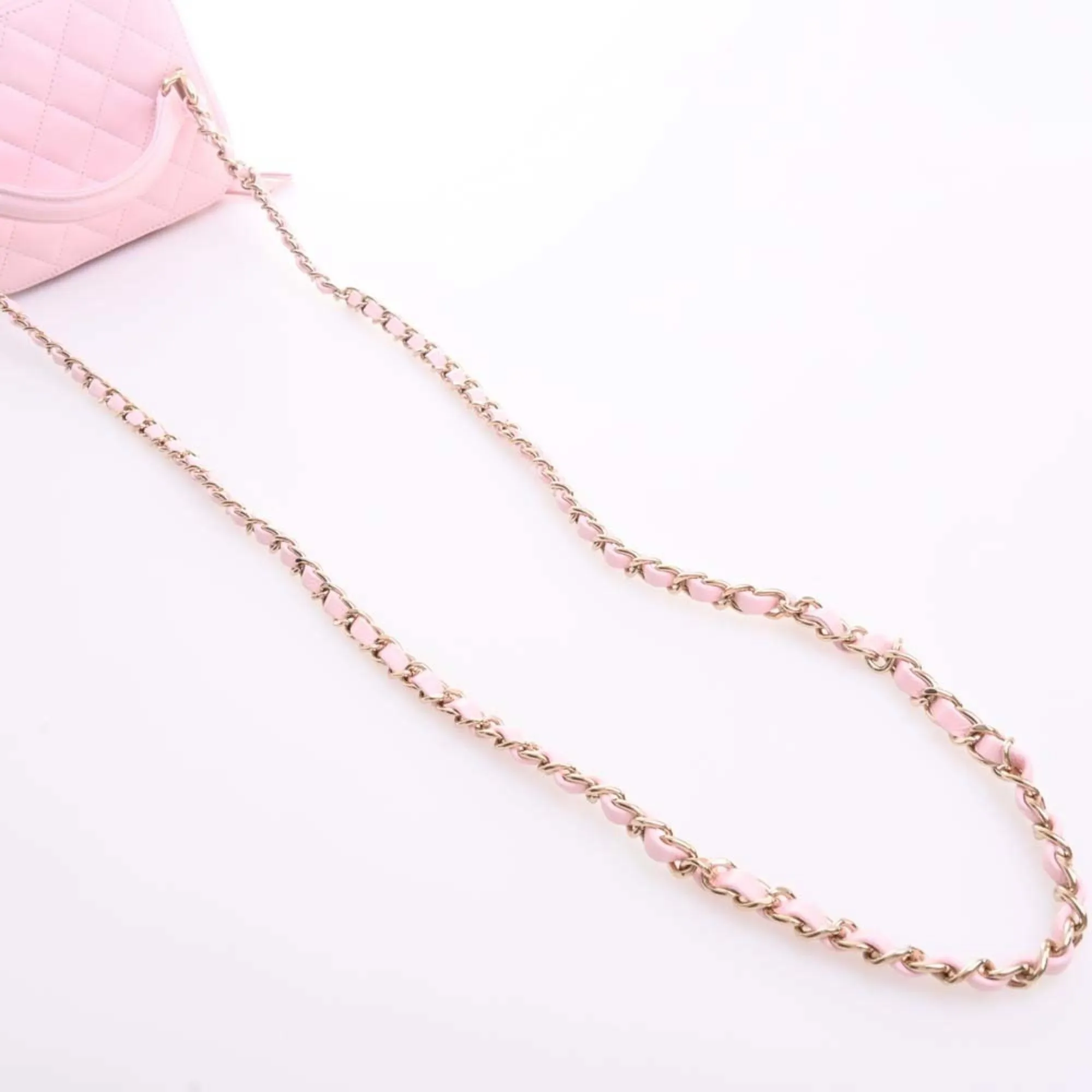 CHANEL Caviar Skin Matelasse Coco Mark Small Vanity Bag Shoulder Pink Ladies