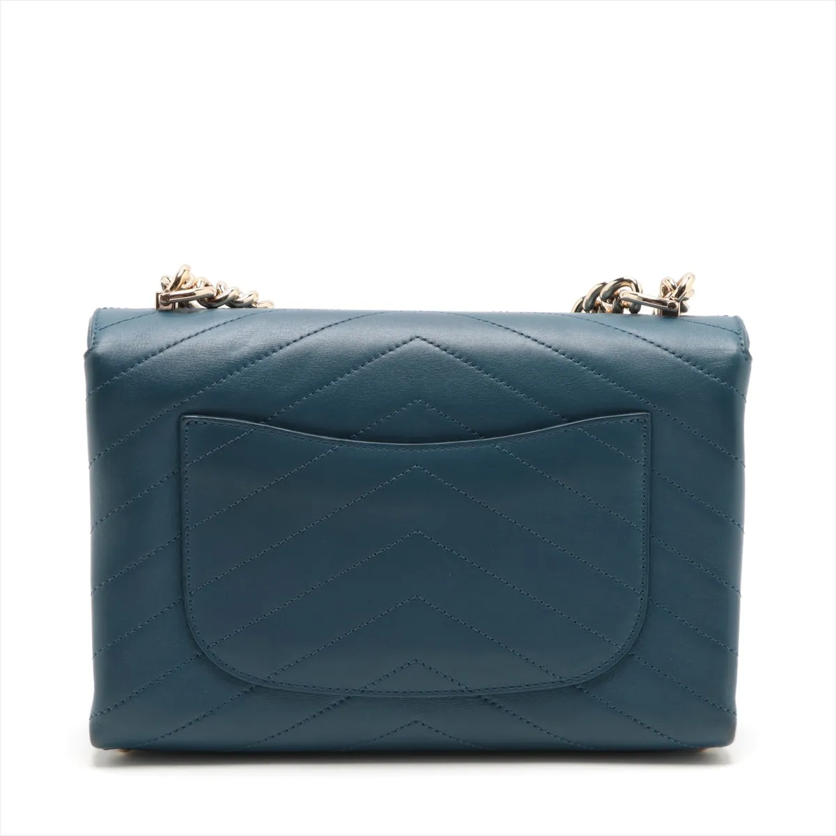 Chanel Chevron in Chain Shoulder Bag Blue G
