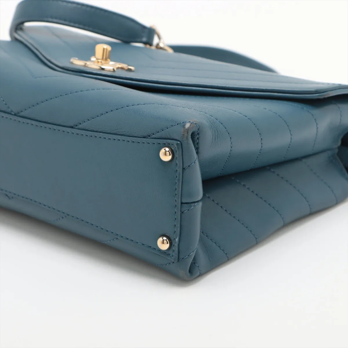 Chanel Chevron in Chain Shoulder Bag Blue G