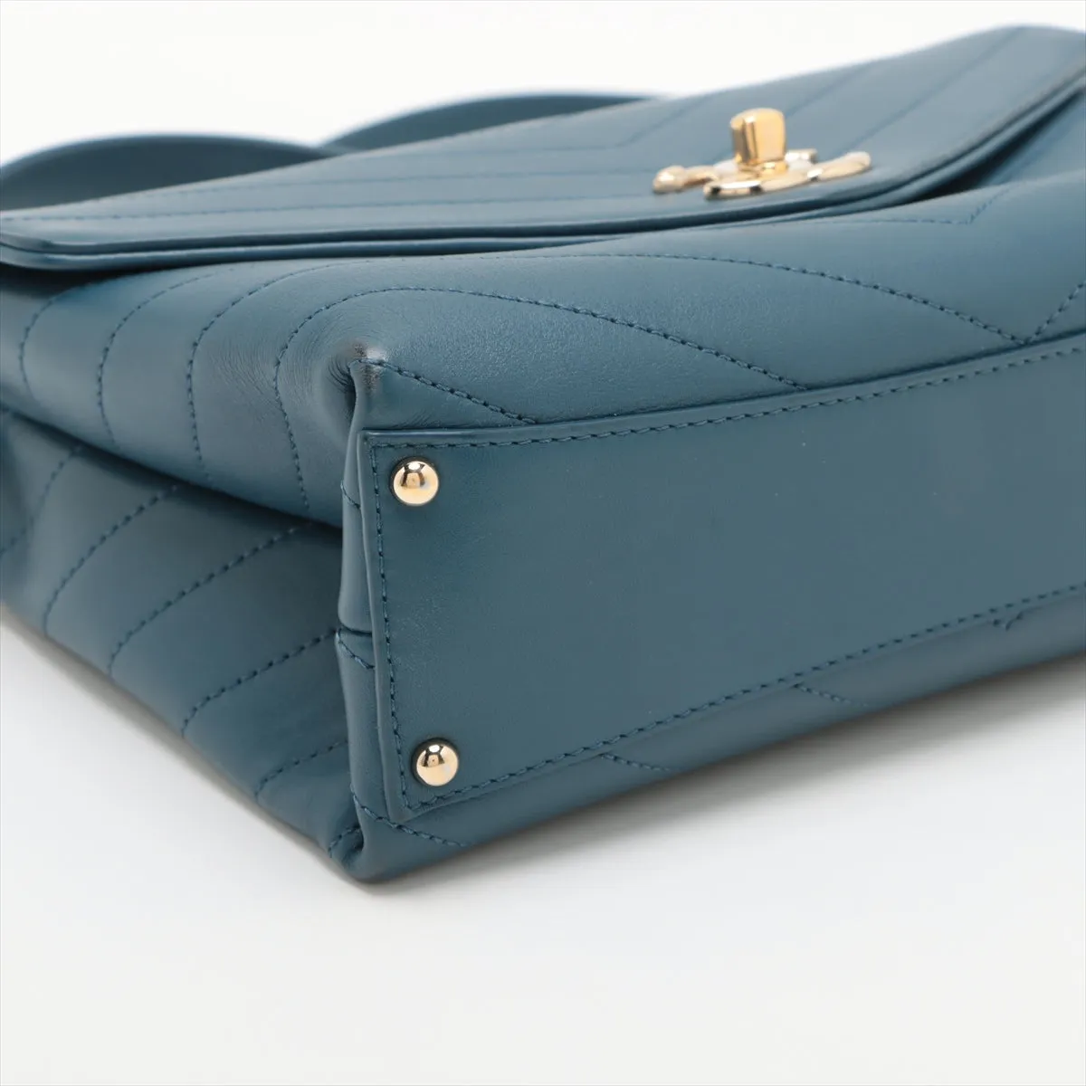 Chanel Chevron in Chain Shoulder Bag Blue G