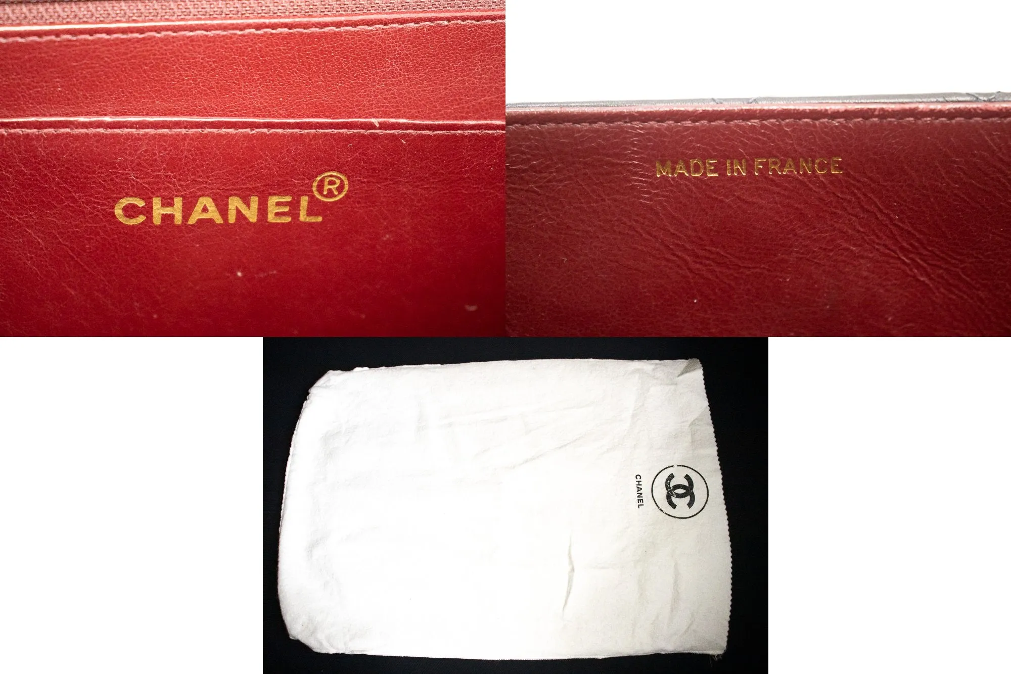 CHANEL Classic Large 13" Flap Chain Shoulder Bag Black Lambskin j63