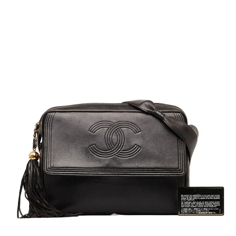 Chanel Coco Fringe One-Shoulder Bag Black Leather  Chanel