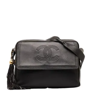 Chanel Coco Fringe One-Shoulder Bag Black Leather  Chanel