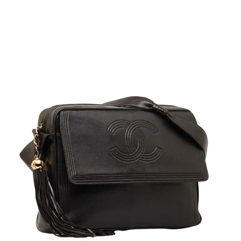 Chanel Coco Fringe One-Shoulder Bag Black Leather  Chanel