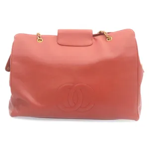 CHANEL COCO Mark Super model Chain Shoulder Bag Caviar Skin Red Auth am2162gA