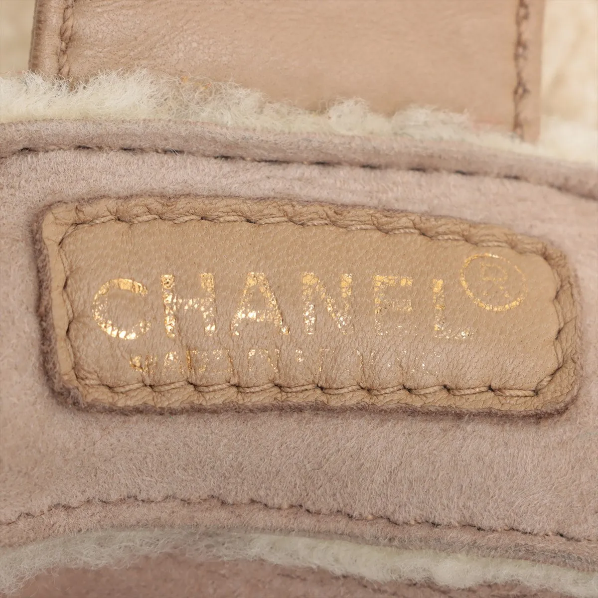Chanel Coco Mouton Chain Shoulder Bag Beige Gold  7th
