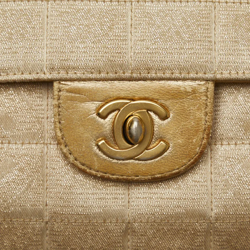Chanel Coco New Label Line Chain Shoulder Bag Beige Canvas Leather  Chanel