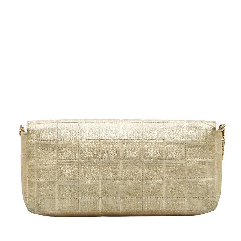 Chanel Coco New Label Line Chain Shoulder Bag Beige Canvas Leather  Chanel
