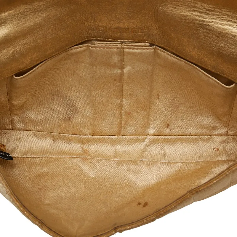 Chanel Coco New Label Line Chain Shoulder Bag Beige Canvas Leather  Chanel