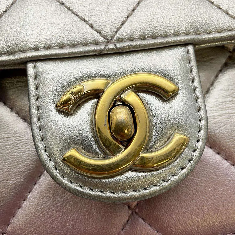 CHANEL Gradation Matelasse ChainShoulder MetalicPink/MetalicSilver AS3002 Lambskin