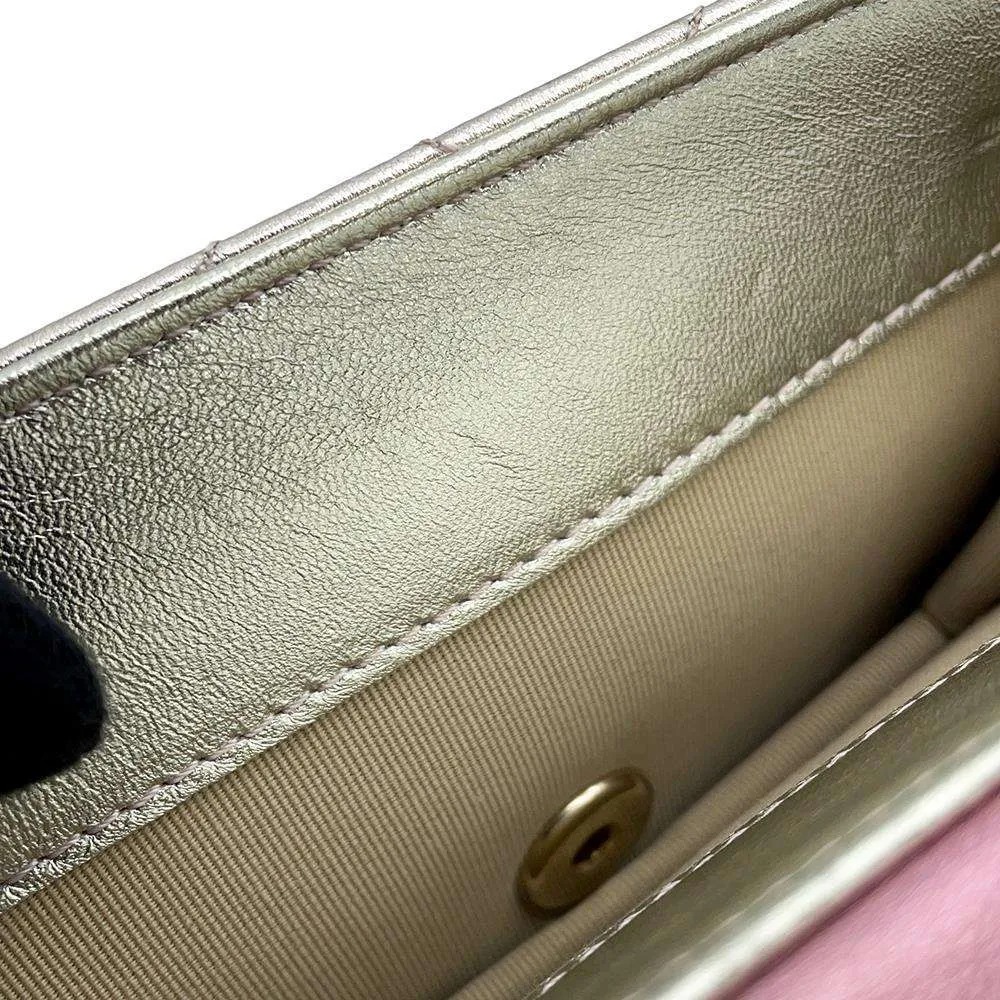 CHANEL Gradation Matelasse ChainShoulder MetalicPink/MetalicSilver AS3002 Lambskin