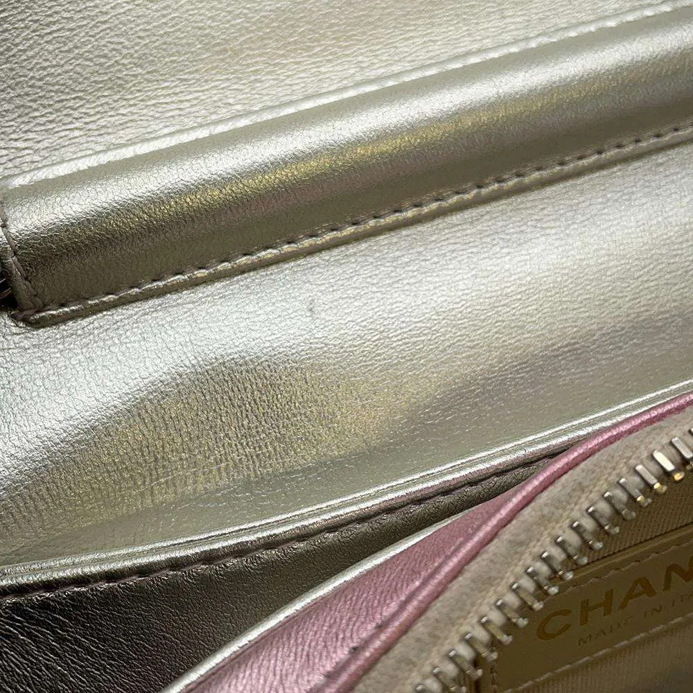 CHANEL Gradation Matelasse ChainShoulder MetalicPink/MetalicSilver AS3002 Lambskin