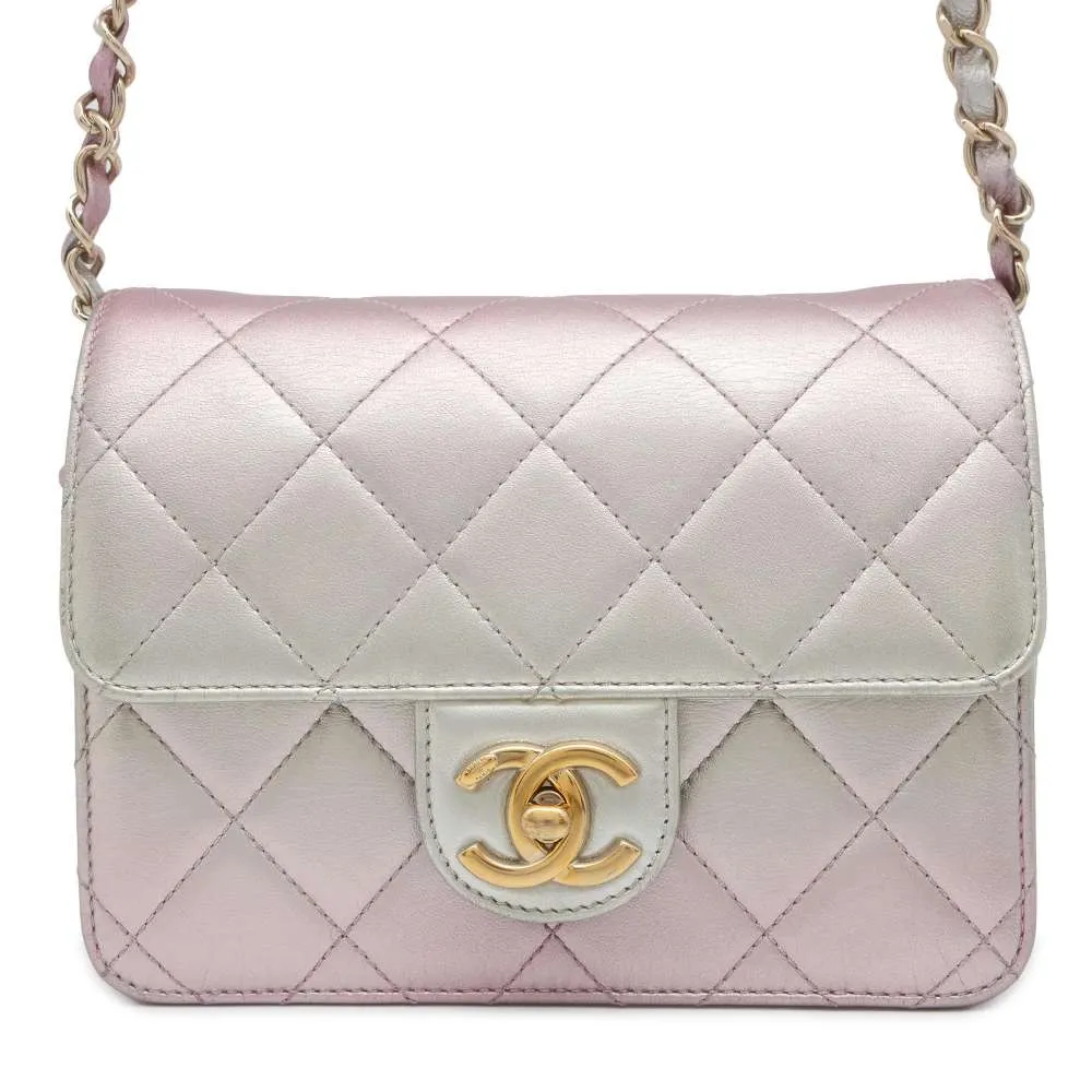 CHANEL Gradation Matelasse ChainShoulder MetalicPink/MetalicSilver AS3002 Lambskin