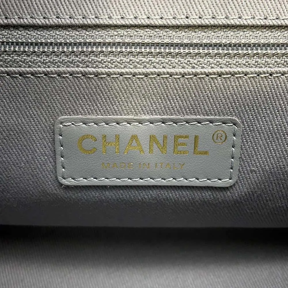 CHANEL Matelasse Business Affinity Shoulder Bag Gray A93749 Leather