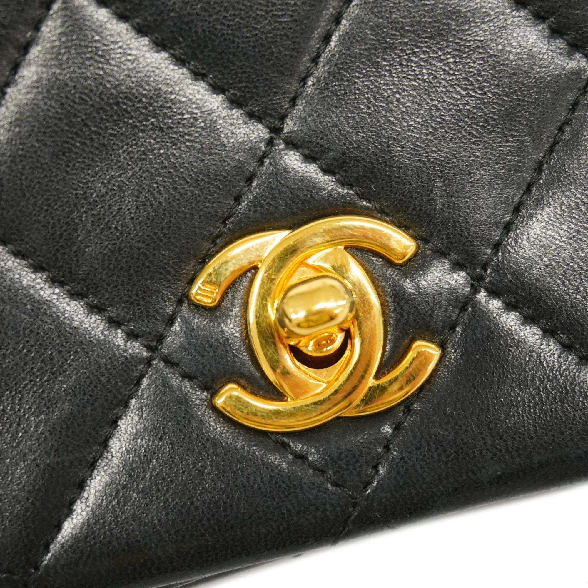 CHANEL Matelasse Chain Shoulder Lambskin Women's Leather Shoulder Bag Black