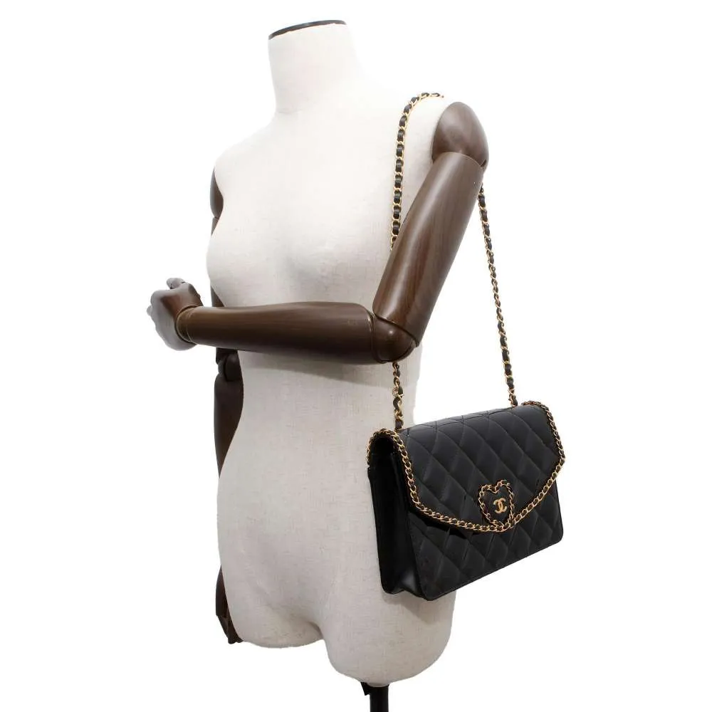 CHANEL Matelasse ChainShoulder Bag Black AS4900 Patent Leather
