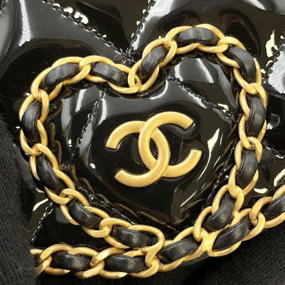 CHANEL Matelasse ChainShoulder Bag Black AS4900 Patent Leather