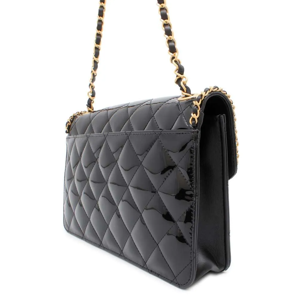 CHANEL Matelasse ChainShoulder Bag Black AS4900 Patent Leather