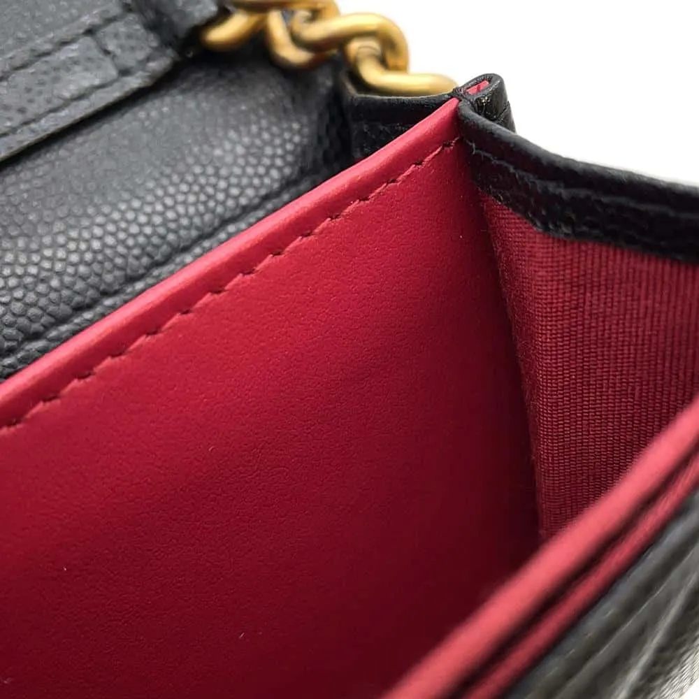 CHANEL Matelasse ChainShoulder Bag Black Caviar Leather