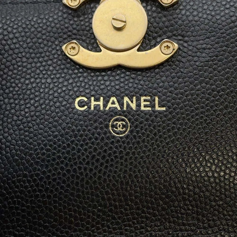 CHANEL Matelasse ChainShoulder Bag Black Caviar Leather